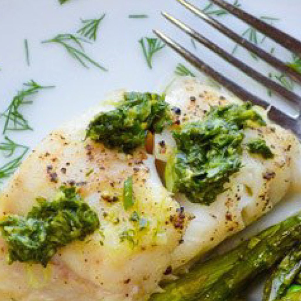 One Pan Herb Lemon White Fish with Vegetables