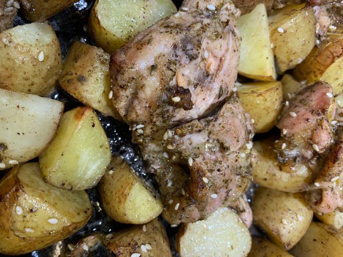 Oven Roasted Za'atar Chicken and Potatoes