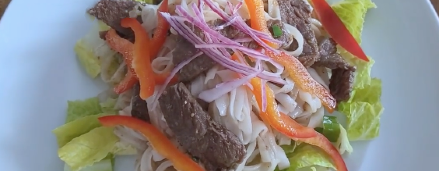 Beef Rice Noodle Salad with Ganjang Marinade