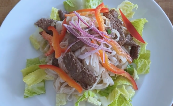 Beef Rice Noodle Salad with Ganjang Marinade